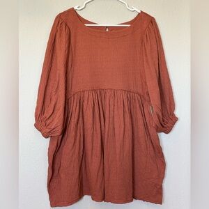 NWT Free People Get Obsessed Babydoll Dress in Canyon Sunset, Size XS